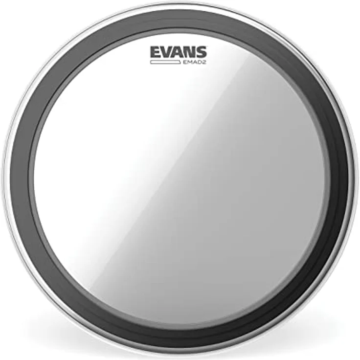 Evans 18" EMAD2 Clear Bass Drum, 2-schichtiges Schlagzeugfell mit verstellbaren Dämpfringen für tiefen Bass und Attack – Bild 1