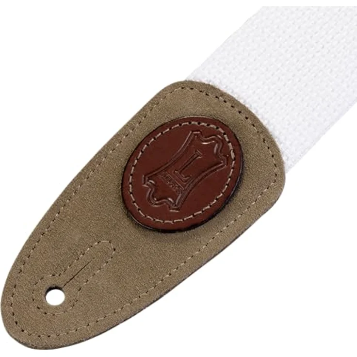 Levys Classic Cotton Strap 2", Gitarrengurt aus Baumwolle mit Wildleder-Endstück, verstellbar von 85 cm bis 155 cm, weiß – Bild 2