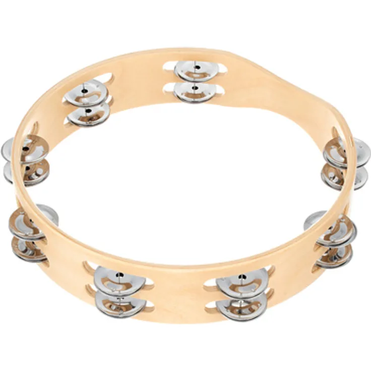 Millenium 10" Tambourine, Holzrahmen mit 16 Schellenpaaren, geeignet für Kinder ab 3 Jahren