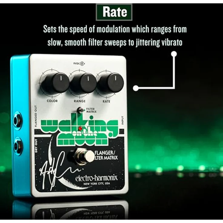Electro Harmonix Walking On The Moon Flanger, Effektpedal für E-Gitarre mit Filter-Matrix-Schalter und Modulationsreglern – Bild 6