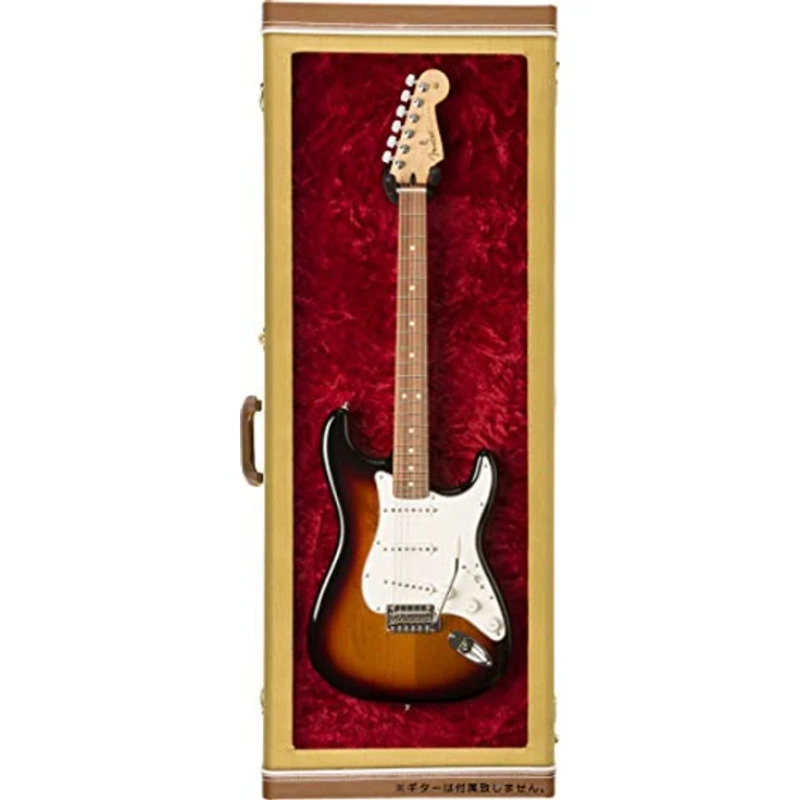 Fender Guitar Display Case TWD, E-Gitarren-Display zur Wandmontage, Tweed mit rotem Plüschfutter, abschließbare Tür – Bild 1