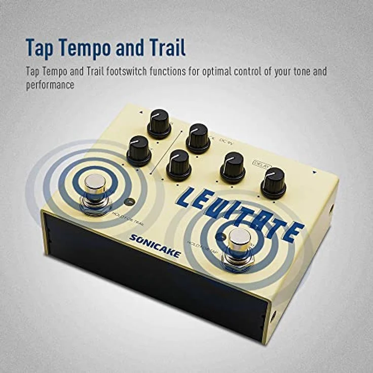SONICAKE Delay und Reverb Gitarren Effektpedal Digital Levitate, 2 in 1 mit 2000ms Delay Time und Trail-Funktion – Bild 4