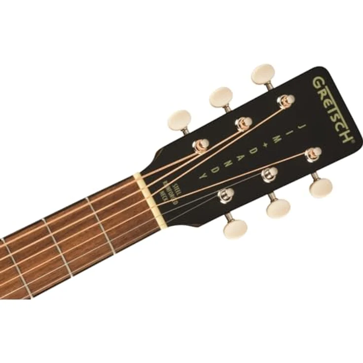 Gretsch JD Parlor DELTO TSPG BLKT, Parlor-Westerngitarre mit laminiertem Sapele, schwarzer Decke und naturfarbenem Boden, Walnussgriffbrett, Deltoluxe Tonabnehmer – Bild 6