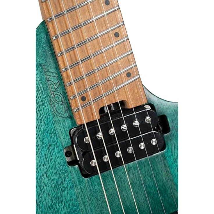 Cort Space G6MS SGTQ, 6-saitige Headless Multiscale E-Gitarre, Okoume Korpus, Turquoise Semi Gloss, mit 2 Cort Voiced Tone VTH-77 Humbuckern und Gigbag – Bild 11