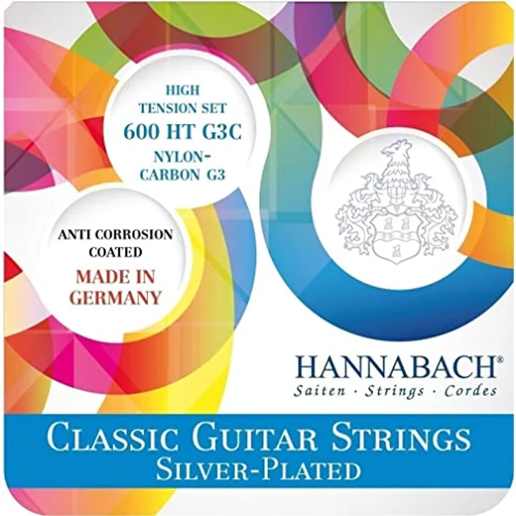 Hannabach 600 G3C HT Carbon, Gitarrensaiten für Konzertgitarre mit hoher Spannung, Nylon und Carbon, nickelfrei, Made in Germany – Bild 2
