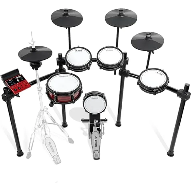 Alesis Nitro Ultimate Drum Kit, E-Drum Set mit 10" 2-Zonen Mesh Snare, Bluetooth Audio Streaming und 640+ Sounds