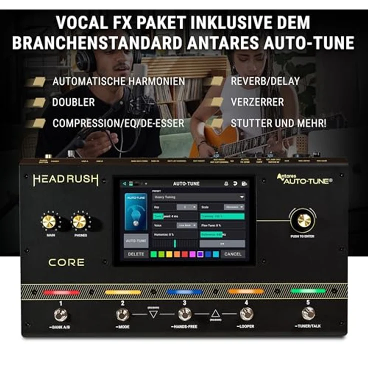 Headrush Core, Gitarren-Multieffekt mit Amp-Modellierung, 7-Zoll Touchscreen, inkl. Auto-Tune und Bluetooth – Bild 4