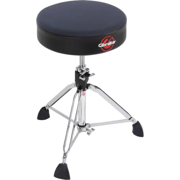 Gibraltar Schlagzeughocker 9000 Series, Drumhocker Round Neoprene 9608NR, Durchmesser 35cm, höhenverstellbar 51-66cm, Super Lock, Dreibein-Position, 'Super Foot' Gummifüße – Bild 1