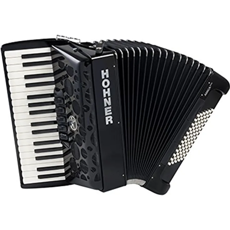 Hohner Amica Forte III 72 BK Silent, Piano-Akkordeon mit 72 Bässen, 34 Tasten, 3 Chören, schwarz