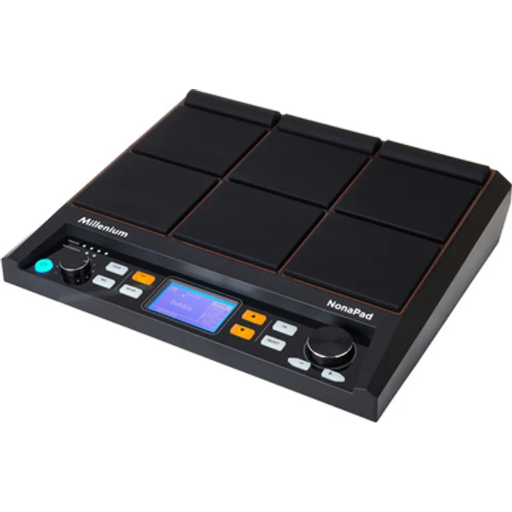 Millenium NonaPad, Sampling Percussion Pad mit 9 anschlagsdynamischen Schlagflächen, 592 Sounds, 30 Kits, 512MB Speicher, inkl. Effekten und MIDI-Interface