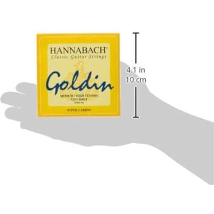 Hannabach Klassikgitarrensaiten Serie 725 Medium/High Tension Goldin Super Carbon, E1 0,62 mm, made in Germany – Bild 4