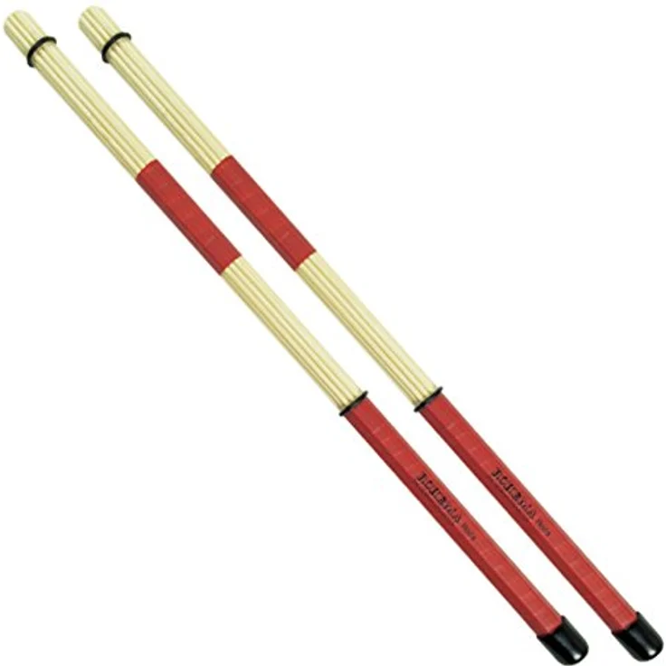 Rohema Tape Bamboo Rods, Drumsticks mit PVC-Umwicklung, Kunststoffkappe und Rimshotschutz, 415 mm Länge, 15 mm Durchmesser, Made in Germany – Bild 1