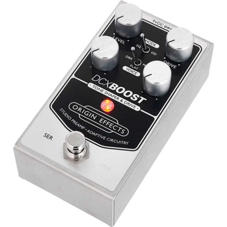 Origin Effects DCX Boost Overdrive, Effektpedal für E-Gitarre mit EQ- und OD-Modi, adaptive Circuitry, kompakt, Made in UK