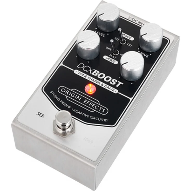 Origin Effects DCX Boost Overdrive, Effektpedal für E-Gitarre mit EQ- und OD-Modi, adaptive Circuitry, kompakt, Made in UK