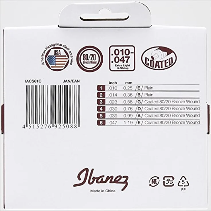 Ibanez IACS12C, Bronze Wound 80/20 12 String Acoustic Guitar Strings - Light Gauge, idealer Klang und Spielbarkeit – Bild 2