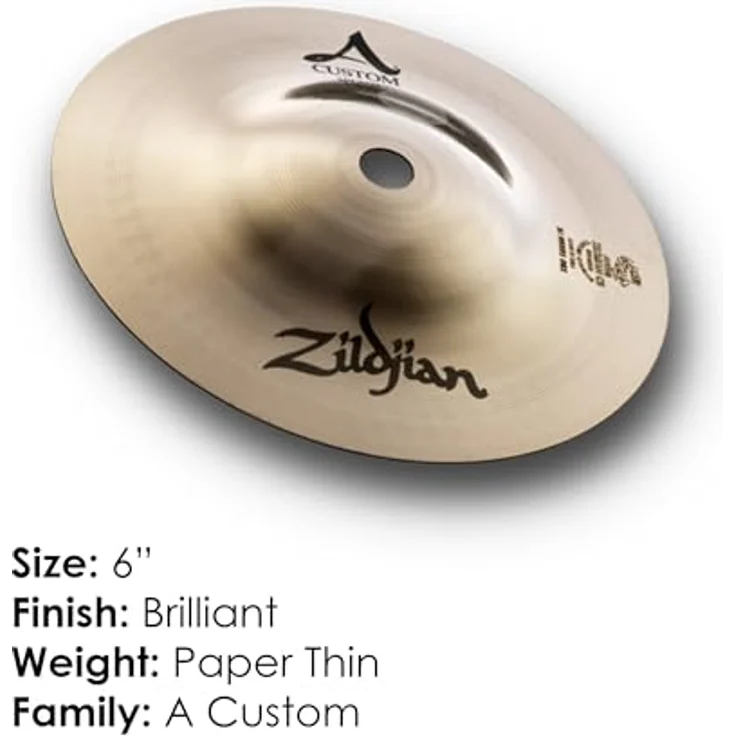 Zildjian 06" A-Custom Splash, brillantes Schlagzeugbecken mit facettenreichem, schnellem Klang – Bild 2