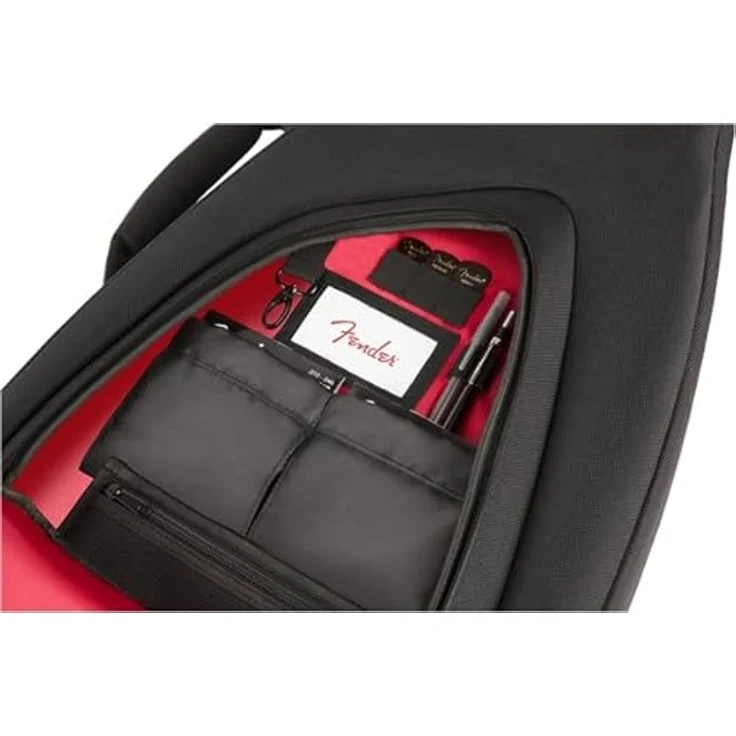 Fender FE1225 E-Guitar Gig Bag, Gitarrentasche mit 25mm Polsterung, schwarzes Design und ergonomischem Griff – Bild 8