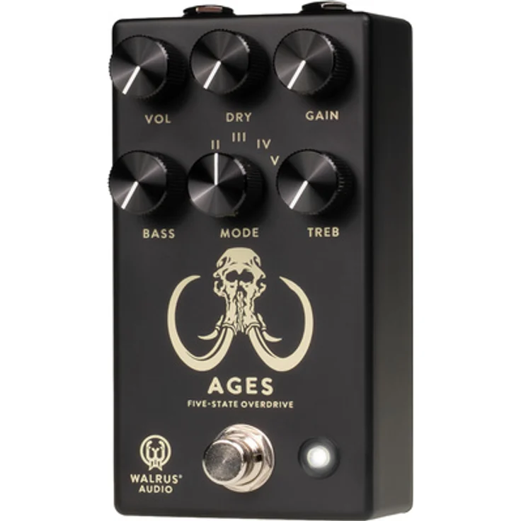 Walrus Audio Ages Overdrive Black, Overdrive-Pedal mit 5 wählbaren Modi und Regler für Vol, Dry, Gain, Bass und Treble, schwarz