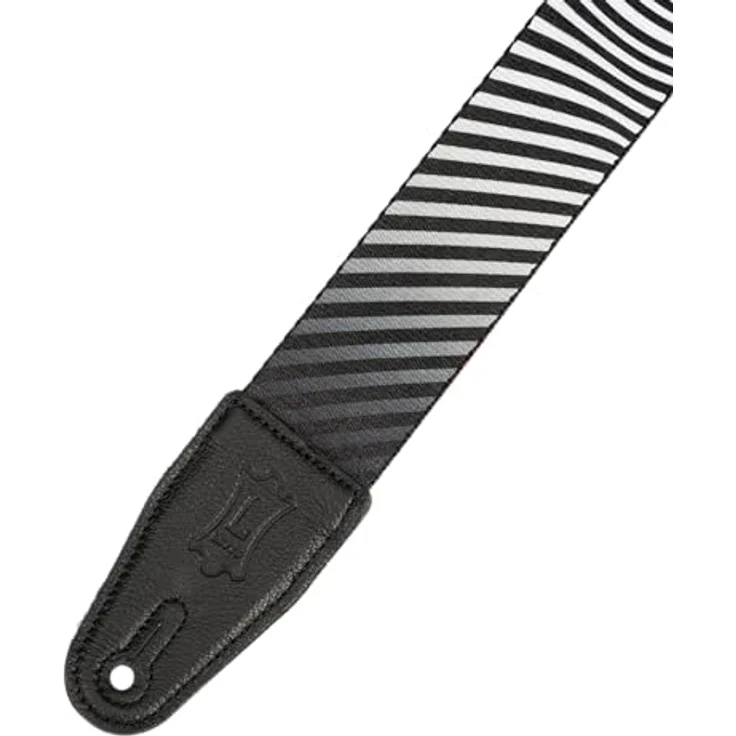 Levys Worm Hole Strap, Gitarrengurt aus Polyester mit Leder-Endstück, schwarz & weiß, verstellbar von 90 cm bis 154 cm, Optical Illusion Series – Bild 9