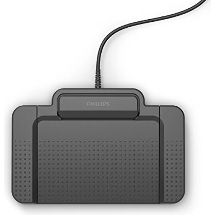 Philips ACC2310 USB-Fußschalter, 3 Pedal-Design für Rücklauf, Vorlauf und Wiedergabe, Plug und Play, ergonomisches Design, anthrazit – Bild 2