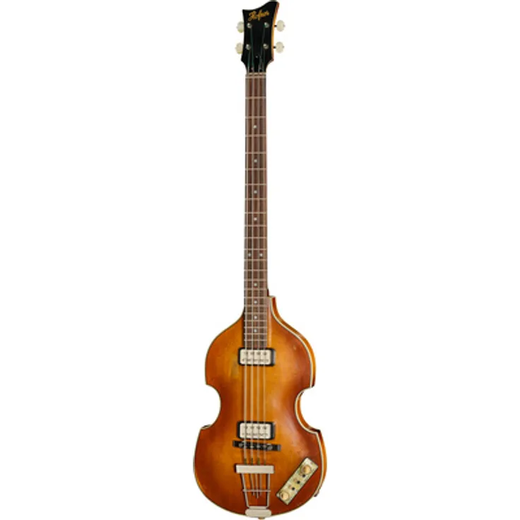 Höfner Violin Bass 500/1 Relic 63, E-Bass mit Fichtendecke, geflammtem Ahornkörper und sunburst Finish, inkl. Koffer und Vintage Gurt