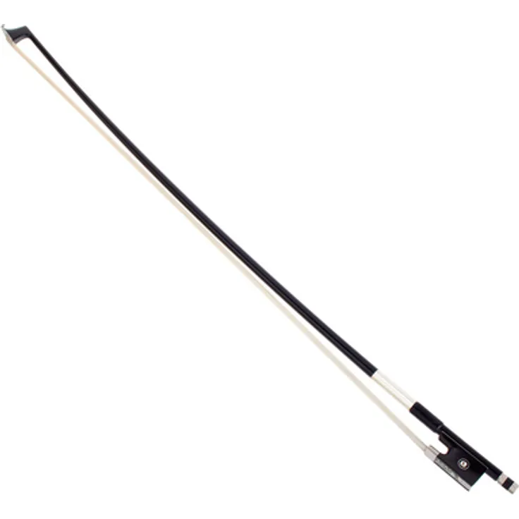 Roth & Junius RJB Composite Violin Bow 1/4, Ebenholzfrosch mit Abalone-Pariser Auge, Naturhaarbezug, schwarze Compositstange