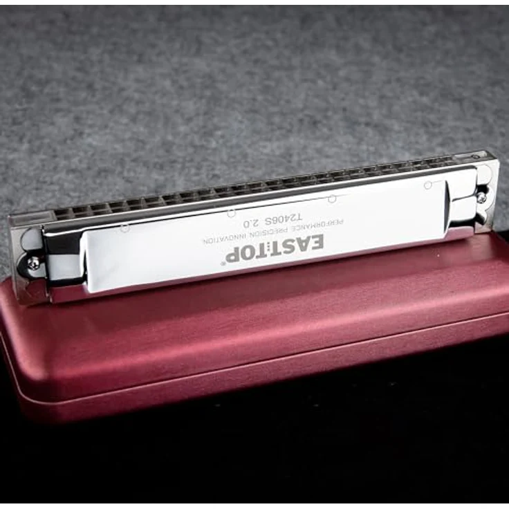 EAST TOP Tremolo Harmonika T2406S 2.0, 24 Löcher in C mit präziser Phosphorbronze-Schilfplatte und dünnem Abdeckungsdesign – Bild 5