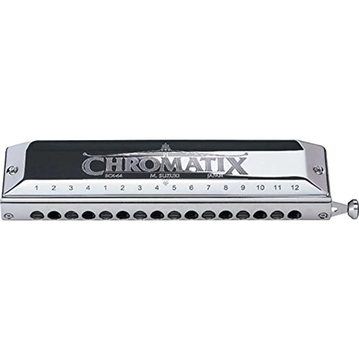 Suzuki SCX-48 Chromatix A, Chromatische Mundharmonika mit 12 Kanzellen und 48 Stimmzungen, ABS Kunststoffgehäuse, verchromte Messingdeckelplatten, inkl. Etui – Bild 2