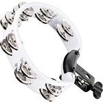 Meinl HTMT2WH Headliner Tambourine, doppelreihig mit 14 Paar Stahlschellen, ABS-Kunststoffrahmen, Farbe: Weiß, heller Sound