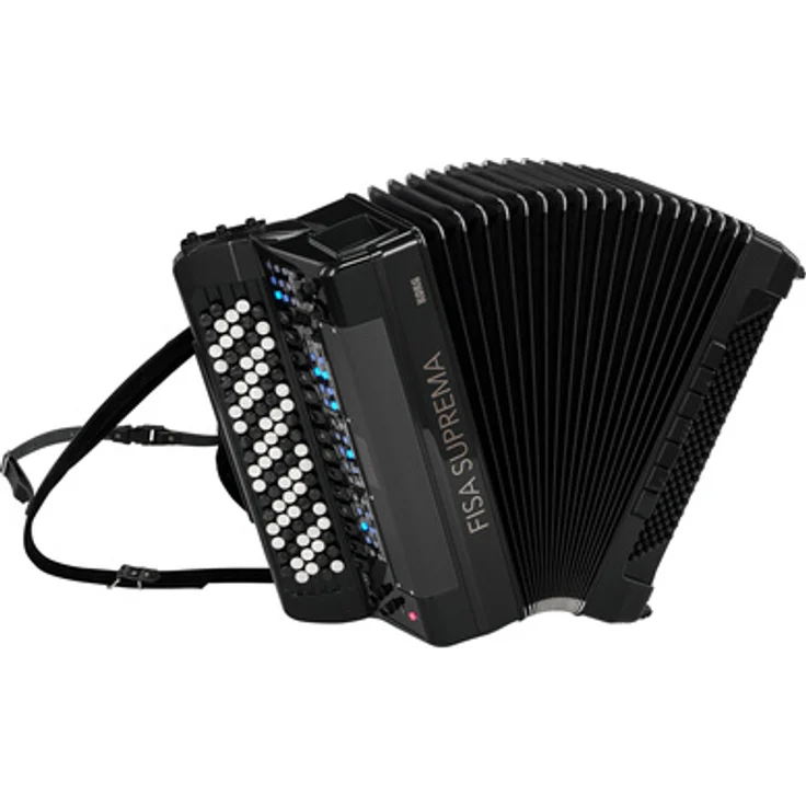 Korg FISA SUPREMA BMBK, Akkordeon mit 92 anschlagdynamischen Tasten, 300+ Klängen, Bluetooth und 9 Stunden Akkulaufzeit, Schwarz