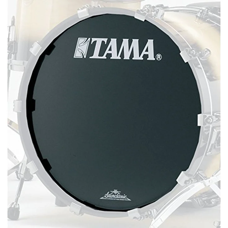 Tama 22" Resonant Bass Drum Fell, Schwarz, einschichtiges, dünnes Resonanzfell mit Tama Logo – Bild 2