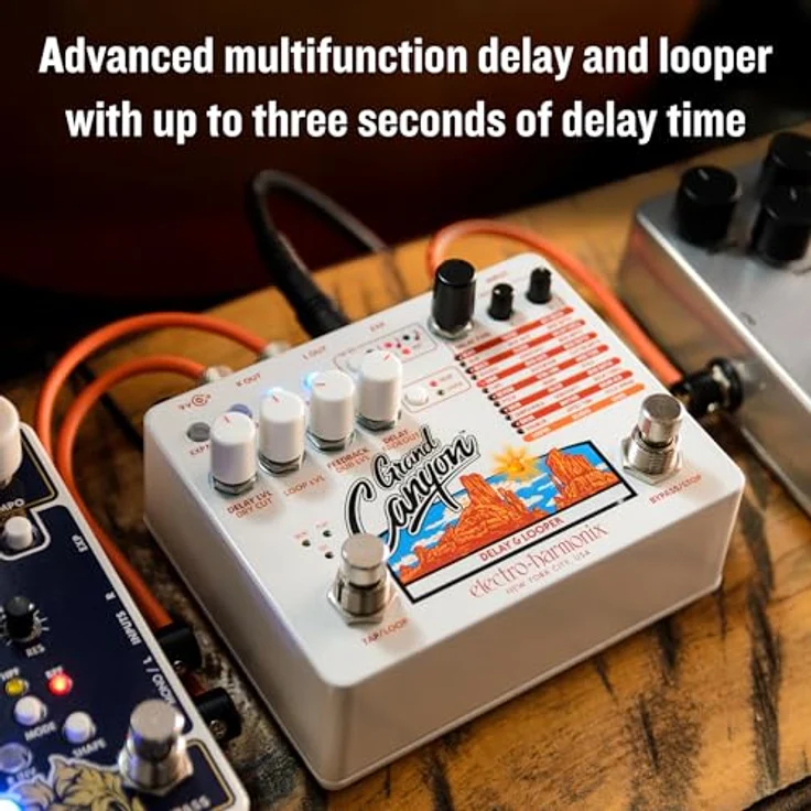 Electro Harmonix Grand Canyon, Delay und Looper Effektpedal mit 12 Effekten, 3 Sekunden Delayzeit, 16 Minuten Looperaufnahme, inklusive Netzteil – Bild 7