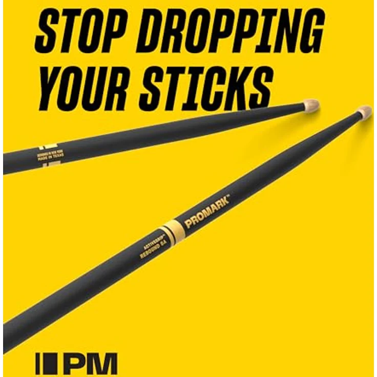 Pro Mark R5AAG 5A Rebound Active Grip Drumsticks, Hickory mit Holzkopf, 40,64 cm Länge, ActiveGrip-Technologie – Bild 2