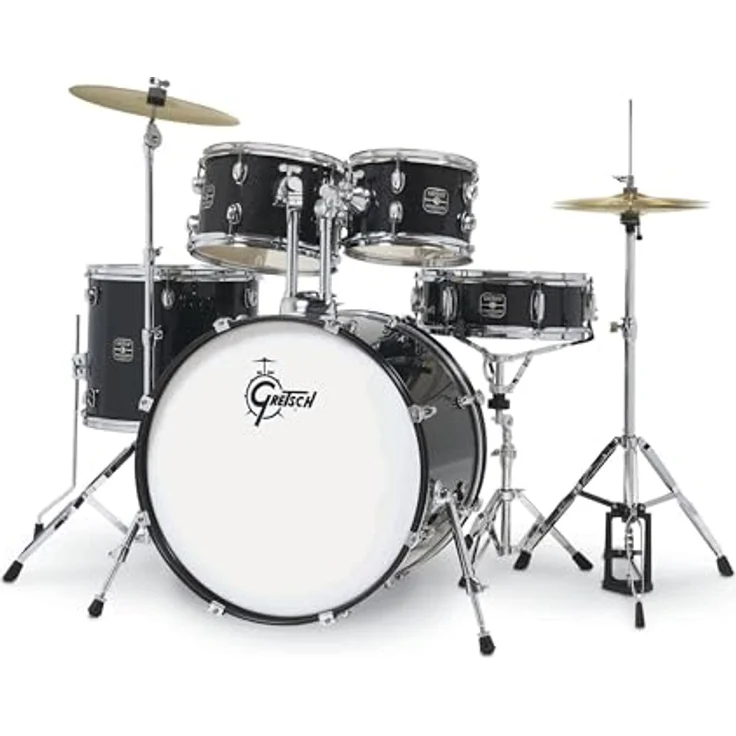 Gretsch Drums Renegade 22" Black Mist, Schlagzeug-Set mit Pappelholz-Kessel und Chrom-Hardware, inkl. 22"x16" Bass Drum, 14"x5" Snare, 16"x14" Floor Tom und 10"x7" & 12"x8" Toms, mit kompletem Zubehör – Bild 3