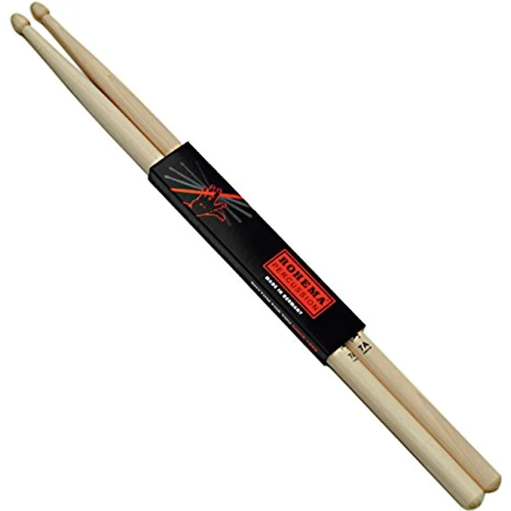 Rohema 7A Hickory Drumstick, natural, unlackiert, Länge 395mm, Durchmesser 13,8mm, Made in Germany – Bild 6