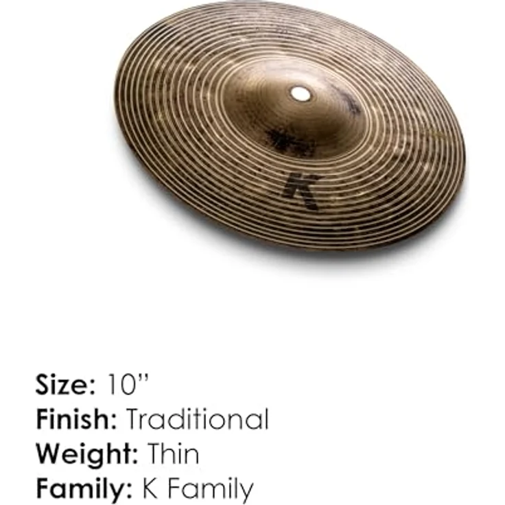 Zildjian 10" K Custom Spec. Dry Splash, Schlagzeugbecken mit natürlichem Finish, paper thin, dunkler Sound und kurzem Sustain – Bild 2