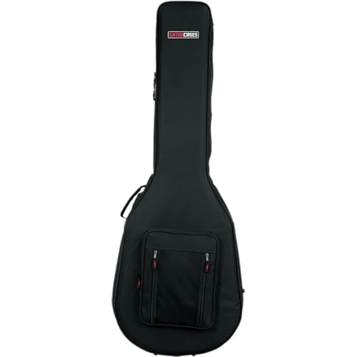 Gator Cases GL-AC-BASS, Leichtes Polyfoam-Gitarrenetui für Akustik-Bassgitarren mit wasserabweisendem 600-Denier-Nylon, abnehmbaren Schulterriemen und Innenfächern für Zubehör – Bild 1