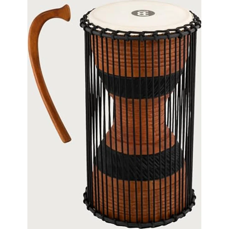 Meinl ATD-L African Talking Drum, 8" x 16", Mahagoni Holz, handselektierte Ziegenfelle, ergonomischer Holzschlägel, braun/schwarz – Bild 7