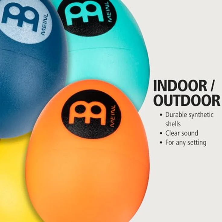 Meinl Percussion Egg Shaker Set, 4 Lautstärken (Weich - Türkis, Medium - Dunkelblau, Laut - Gelb, Extra Laut - Orange), Musikinstrument aus Kunststoff, Mehrfarbig (ES-SET-2) – Bild 4