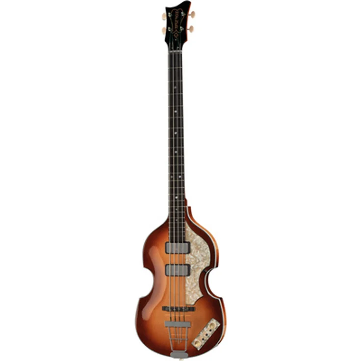 Höfner H500/1-61-0 Beatles CavernBass, E-Bass mit Fichtendecke, geflammtem Ahornkorpus, Palisandergriffbrett, 22 Bünde, Sunburst Finish, inkl. Koffer