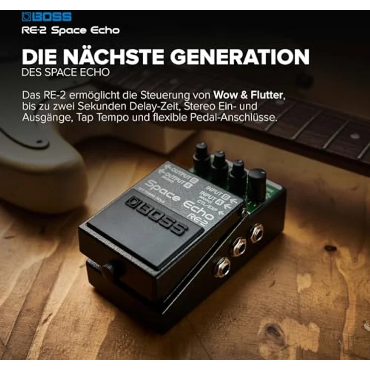 Boss RE-2 Space Echo Delay/Reverb, Effektpedal für E-Gitarre mit 11 Delay-Modi, inklusive Echo und Reverb, kompakte Bauweise – Bild 3