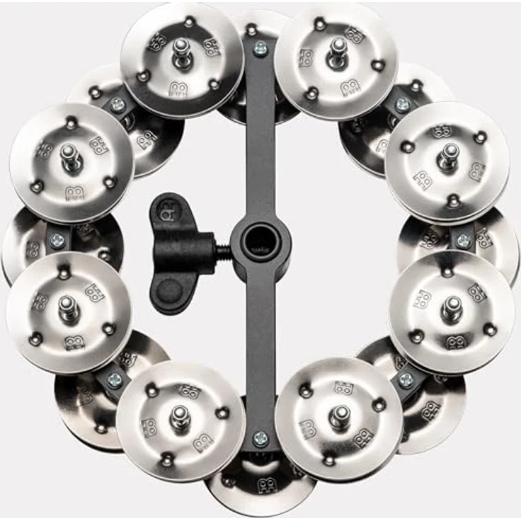 Meinl HTHH2BK Hi-Hat Tambourine, 5" Durchmesser, zweiteilig, verchromter Stahl, schwarz – Bild 7
