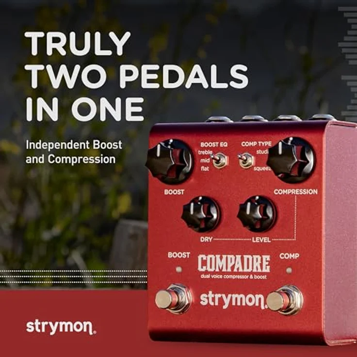 Strymon Compadre Compressor/Boost, Effektpedal für E-Gitarre & Bass mit analogen VCA-Kompressorschaltungen, zwei Voicing Optionen und EQ-Boost Funktionen – Bild 2