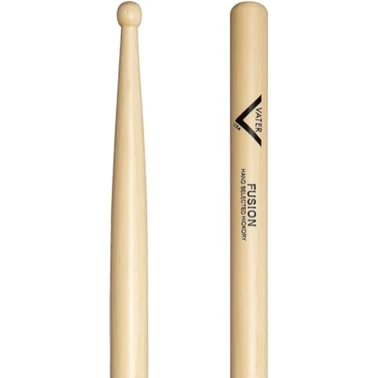 Vater Fusion Drum Stick, Hickory Wood, 16" Länge, 0,580" Durchmesser, Holz Kopf, kleine runde Spitze