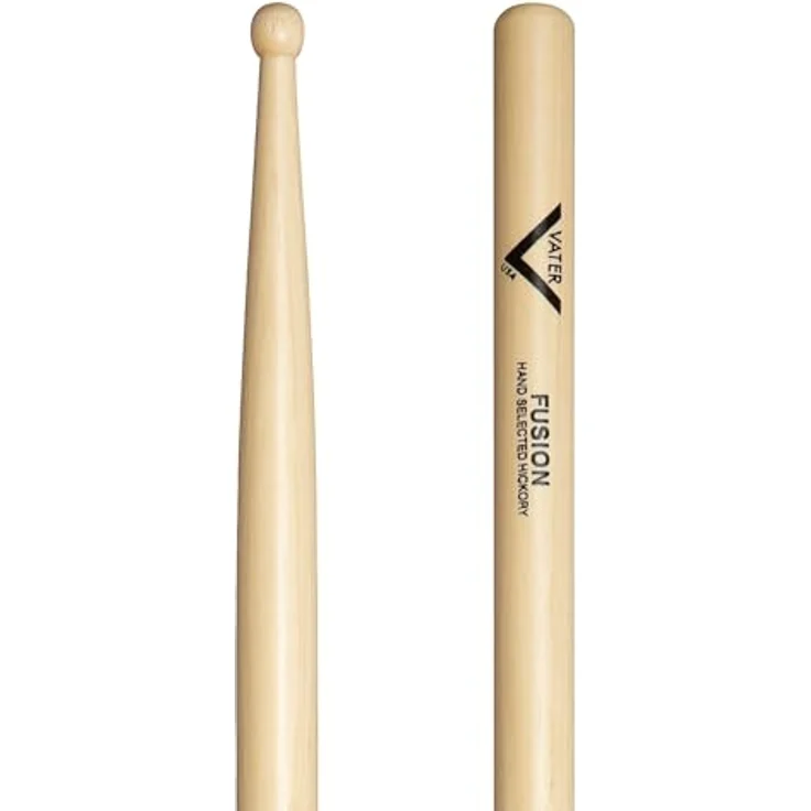 Vater Fusion Drum Stick, Hickory Wood, 16" Länge, 0,580" Durchmesser, Holz Kopf, kleine runde Spitze – Bild 1