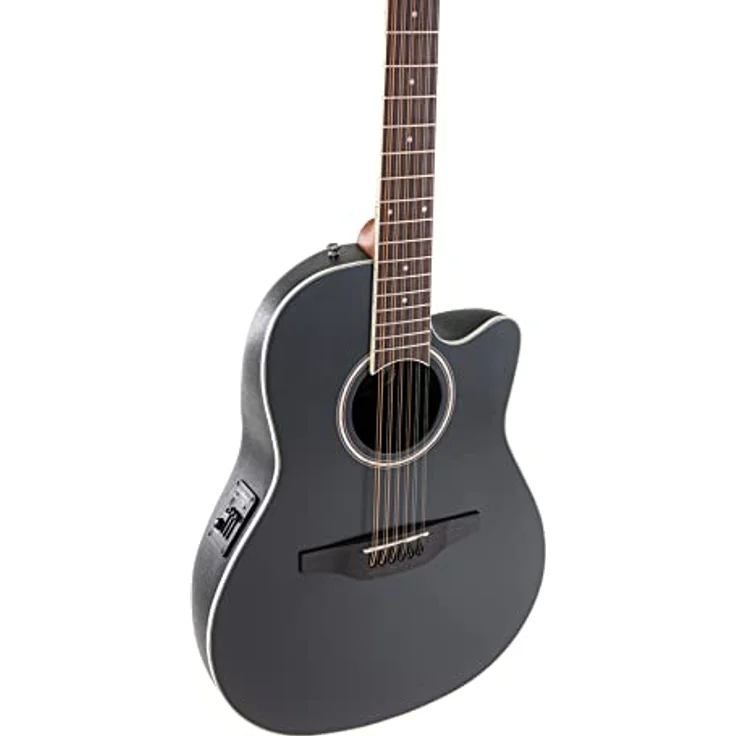 Applause E-Akustikgitarre Traditional AB2412 Mid Cutaway 12-string, Black Satin, Fichtendecke, AP3TP Preamp mit 3-Band EQ, Lyrachord Roundback Korpus – Bild 3
