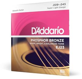 Daddario EJ23 Phosphor Bronze SL, Gitarrensaiten Satz für Westerngitarre, Super Light