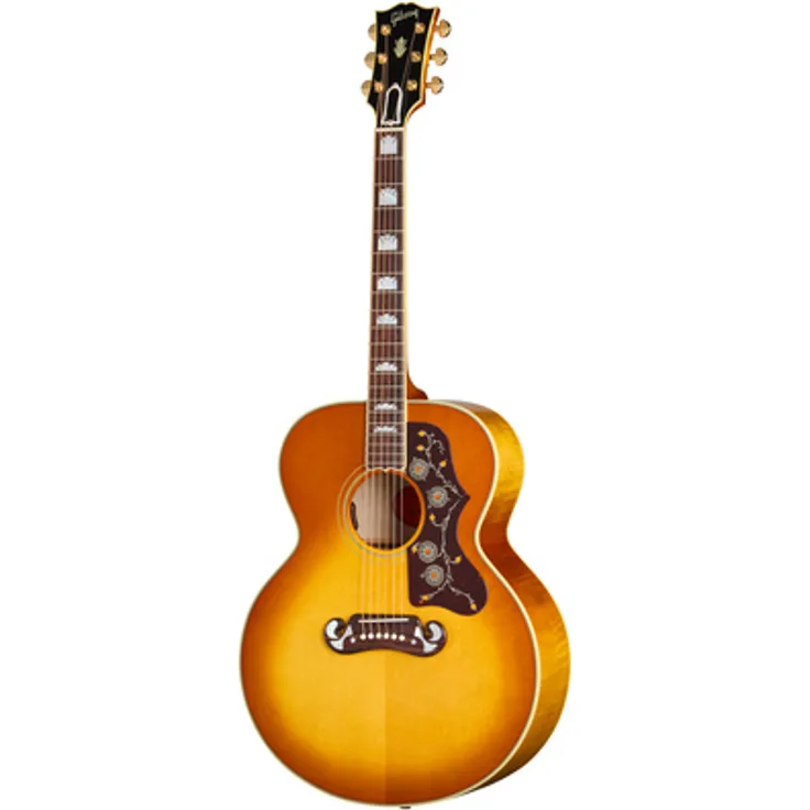 Gibson SJ-200 60s Original, Westerngitarre mit L.R. Baggs VTC Tonabnehmer, AAA Sitkafichte massiv, Heritage Cherry Sunburst