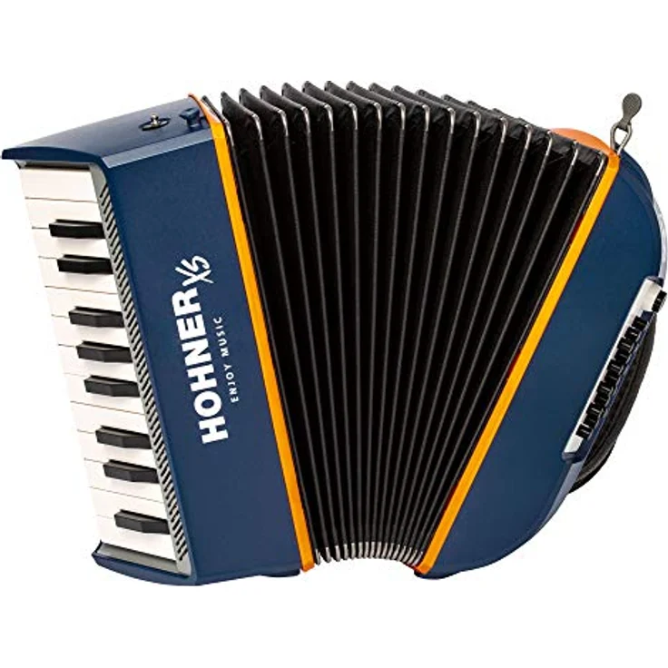 Hohner XS Accordion Piano, Piano-Akkordeon mit 15 Bässen, 21 Diskanttasten, ergonomische Konstruktion, blau – Bild 1