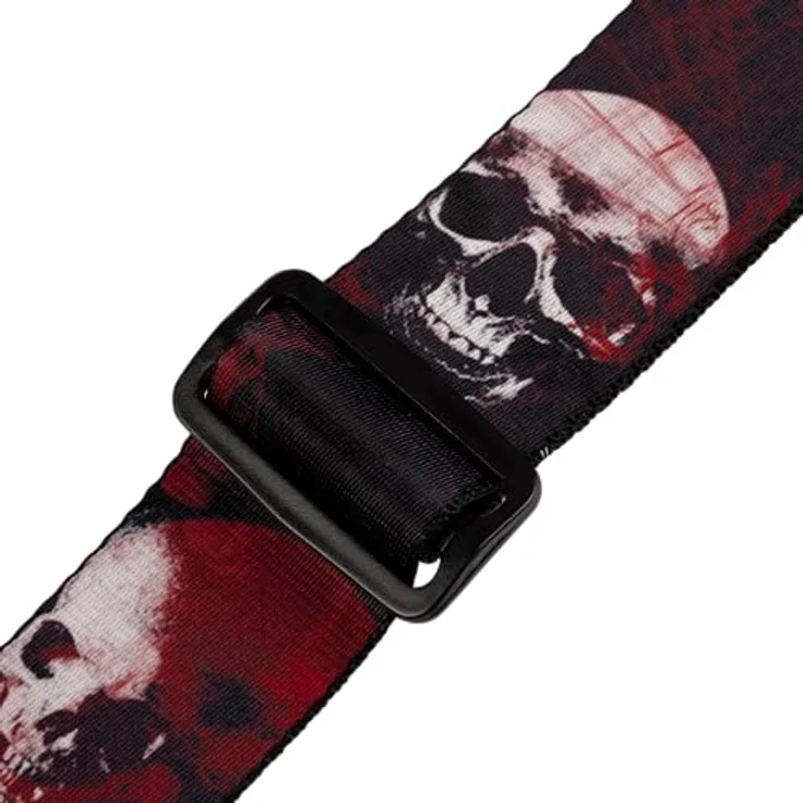 Levys Poly Print Strap 2" Skull, Gitarrengurt aus Polyester mit Lederendstück, mehrfarbig, maximale Länge 165 cm – Bild 3